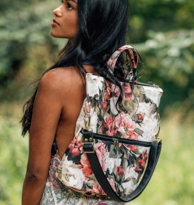 Plecak / torba 2 w 1 z  weluru tapicerskiego PIWONIE